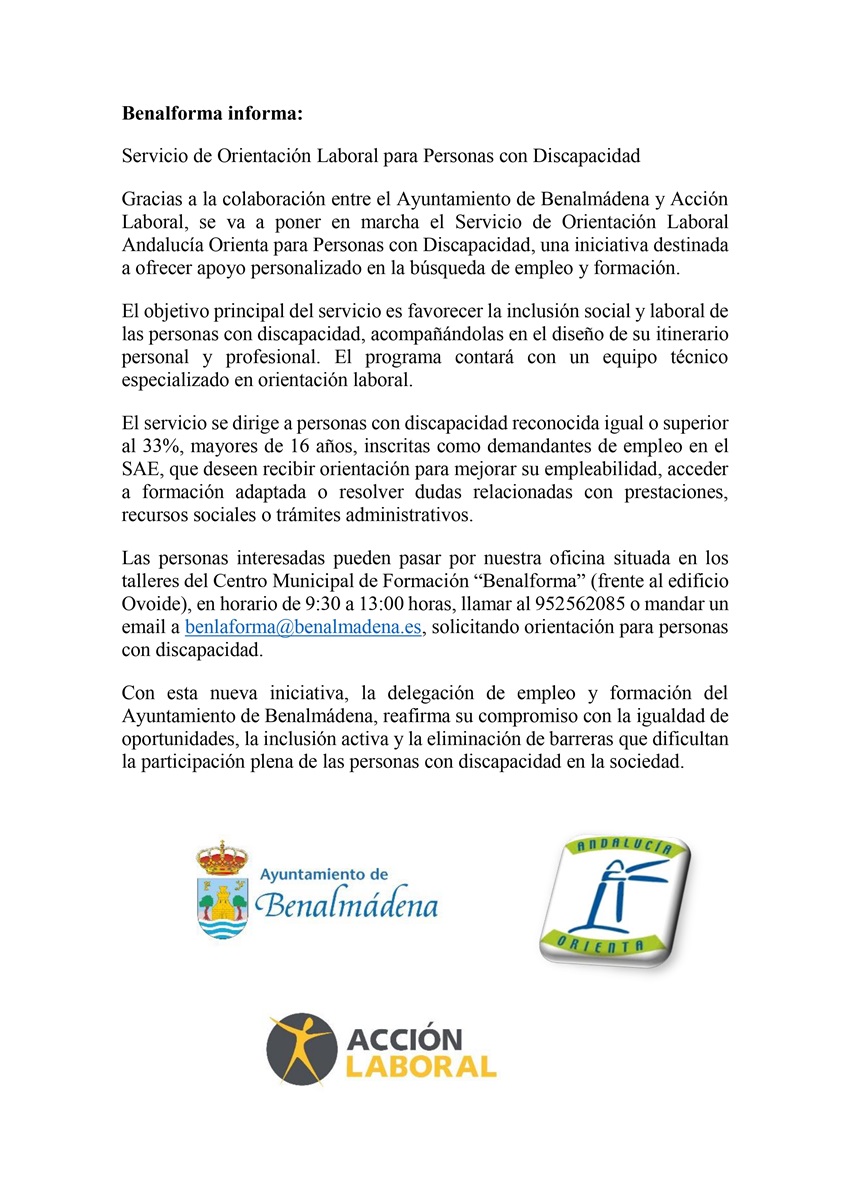 servicio orientacion laboral discapacitados