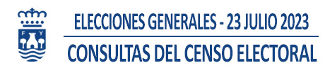 Consultas al censo electoral elecciones generales julio 2023