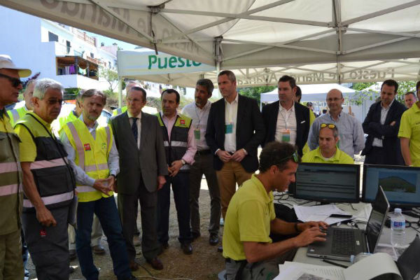 El límite entre los términos municipales de Mijas y Benalmádena, escenario de un simulacro de incendio forestal del Infoca