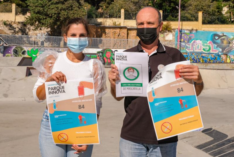 LA CONCEJALA MARÍA ISABEL RUIZ INFORMA SOBRE LAS NUEVAS MEDIDAS DE SEGURIDAD SANITARIA PARA EL EDIFICIO INNOVA Y EL SKATE-PARK