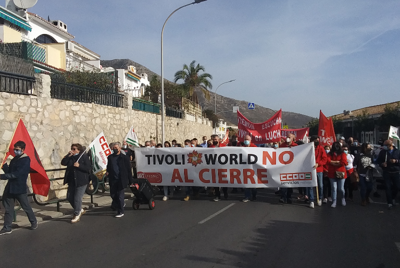 EL EQUIPO DE GOBIERNO APOYA LA MOVILIZACIÓN DE LOS TRABAJADORES DE TÍVOLI EN CONTRA DEL CIERRE DEL PARQUE