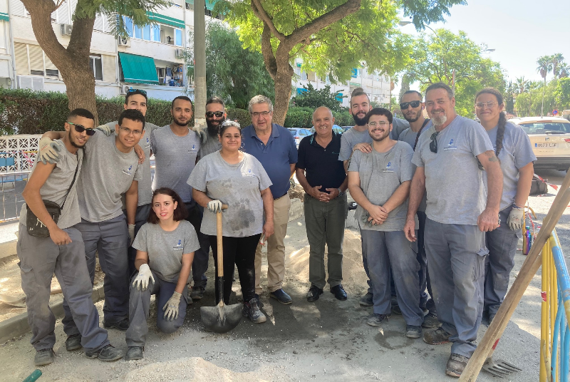 ALUMNOS DEL PROGRAMA ‘BENALMÁDENA FORMA 1’ DEL CERTIFICADO DE ALBAÑILERÍA REALIZAN LABORES DE MEJORA EN BÉJAR