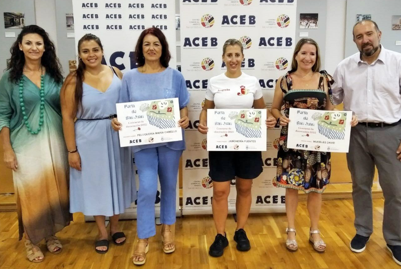 ENTREGADOS LOS PREMIOS A LOS GANADORES DEL CONCURSO DE DECORACION DE ESTABLECIMIENTOS DE LA ACEB , ORGANIZADO CON MOTIVO DE LA FERIA DE SAN JUAN