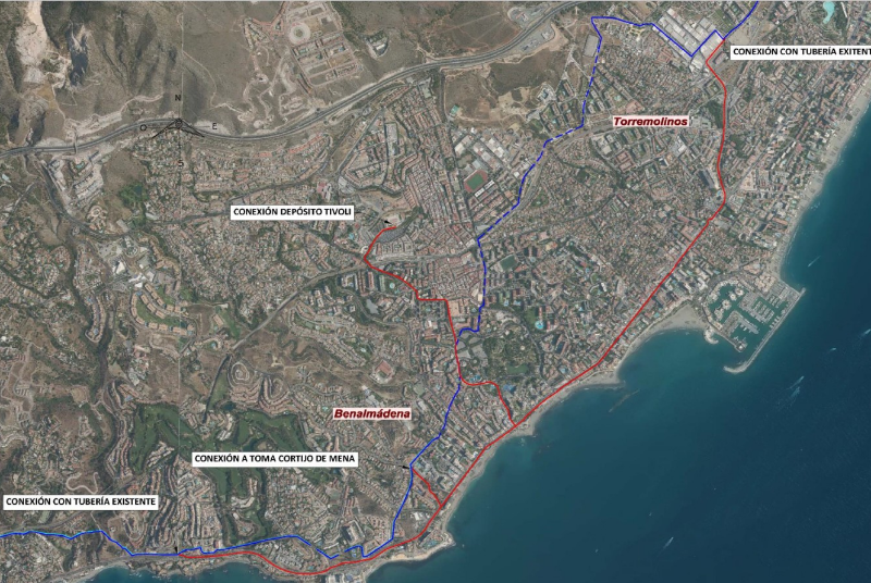 Acosol iniciará la obra del nuevo tramo de la autovía del agua entre Benalmádena y Torremolinos en diciembre