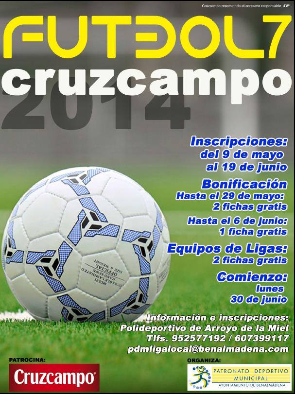 El Patronato Deportivo Municipal organiza el XVI Torneo Cruzcampo de Fútbol 7