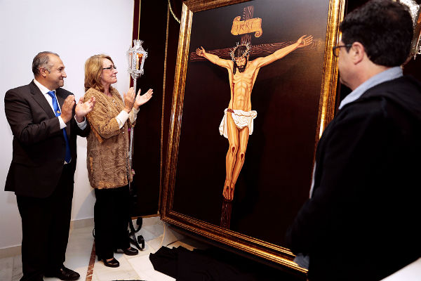 La imagen del Cristo de la Redención, pintada por Josér Soler, anunciará las salidas procesionales de  su cofradía.