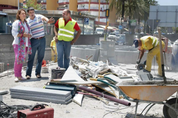 Continúan a buen ritmo las obras de remodelación de la Glorieta de Solymar