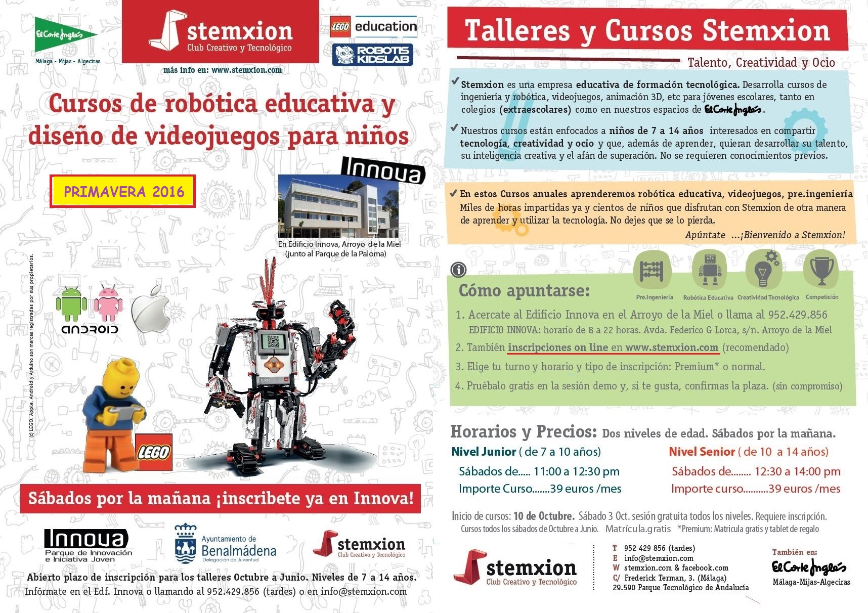 ACTIVIDADES QUE ACOGE EL EDIFICIO INNOVA EL SÁBADO 14 DE MAYO DE 2016