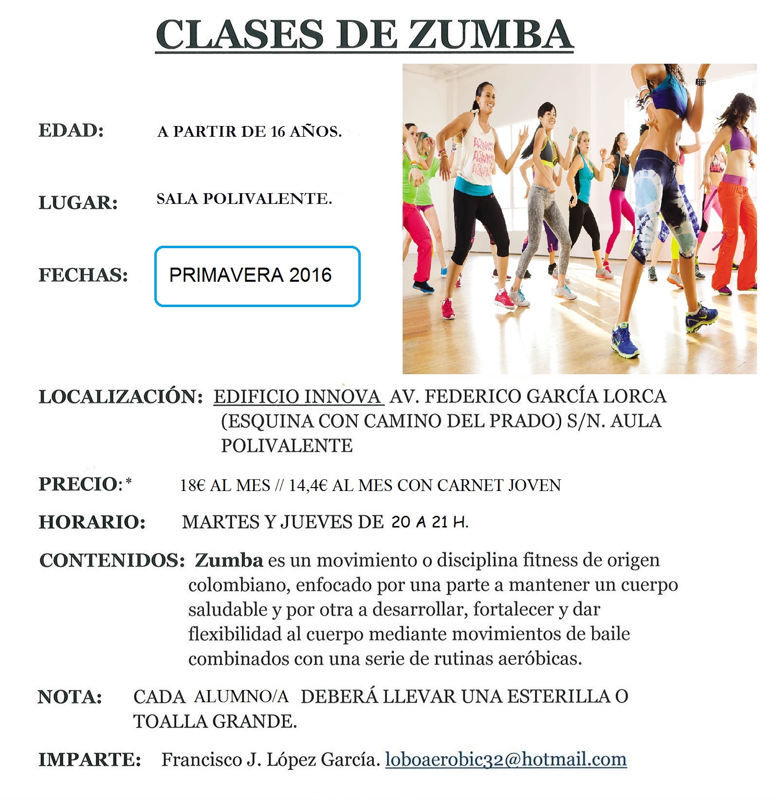 ACTIVIDADES QUE ACOGE EL EDIFICIO INNOVA EL JUEVES 19 DE MAYO DE 2016