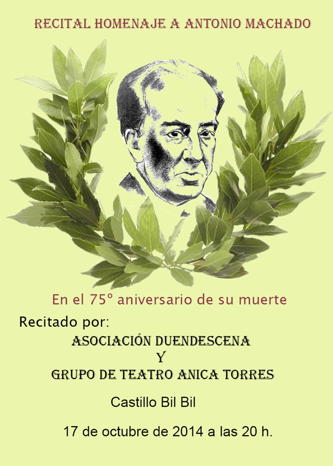 RECITAL HOMENAJE A ANTONIO MACHADO. 