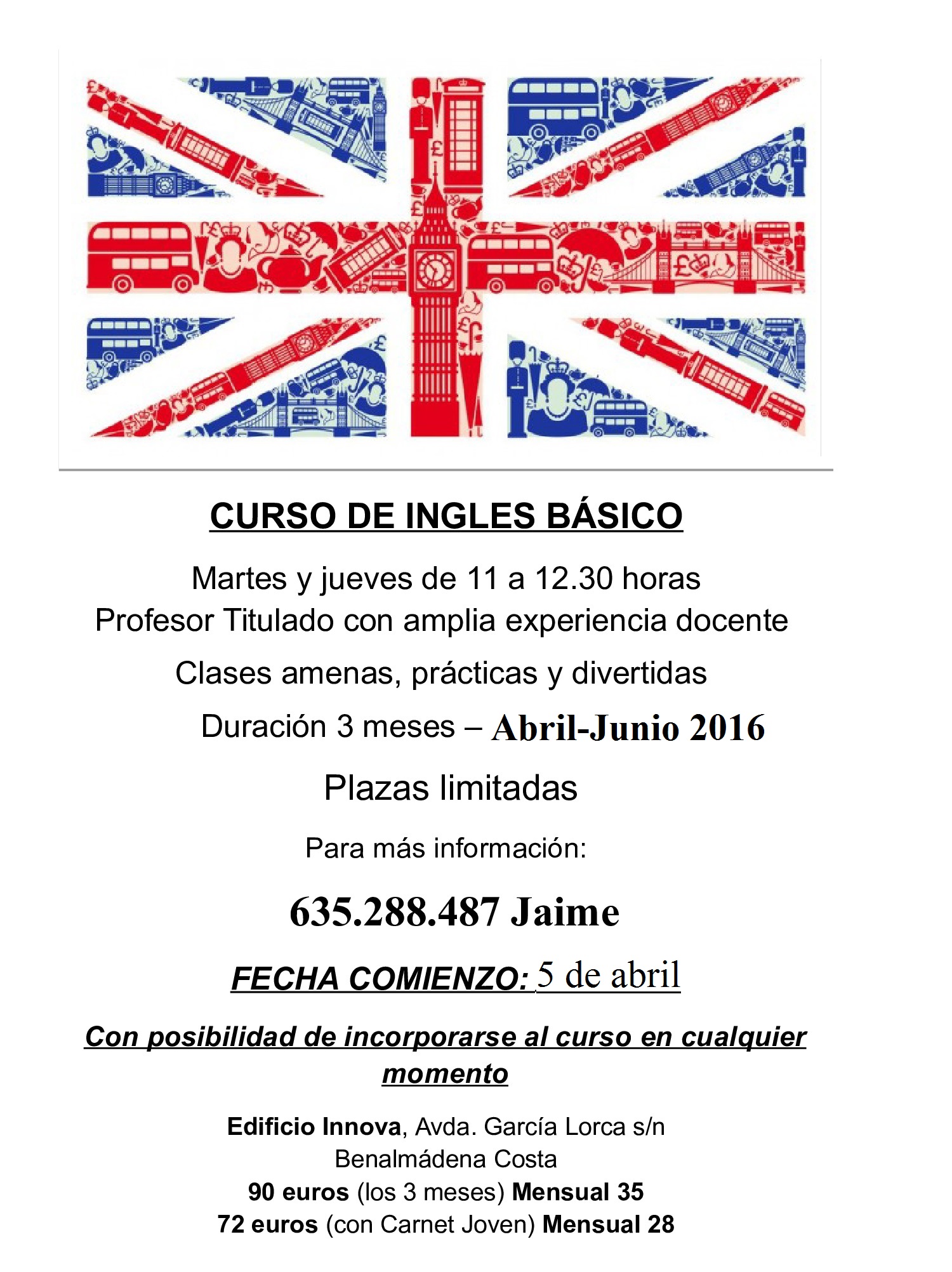 ACTIVIDADES QUE ACOGE EL EDIFICIO INNOVA EL MARTES 26 DE ABRIL DE 2016